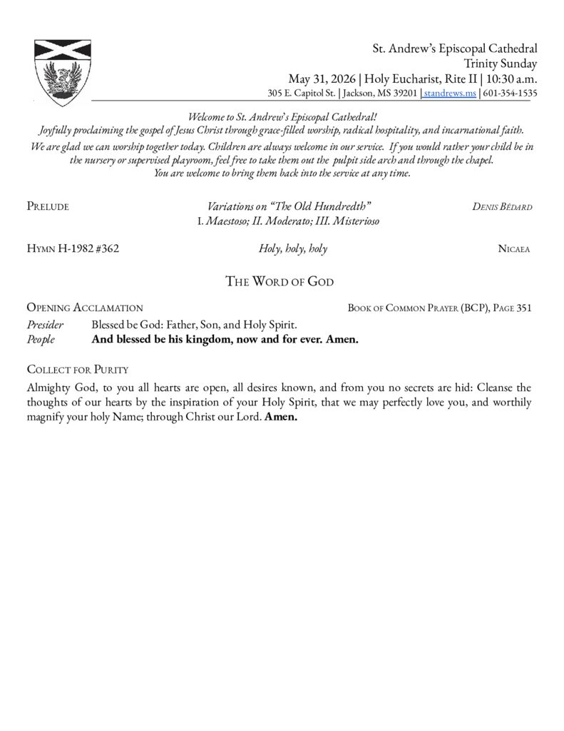 thumbnail of Trinity Sunday – 10_30 – May 31, 2026