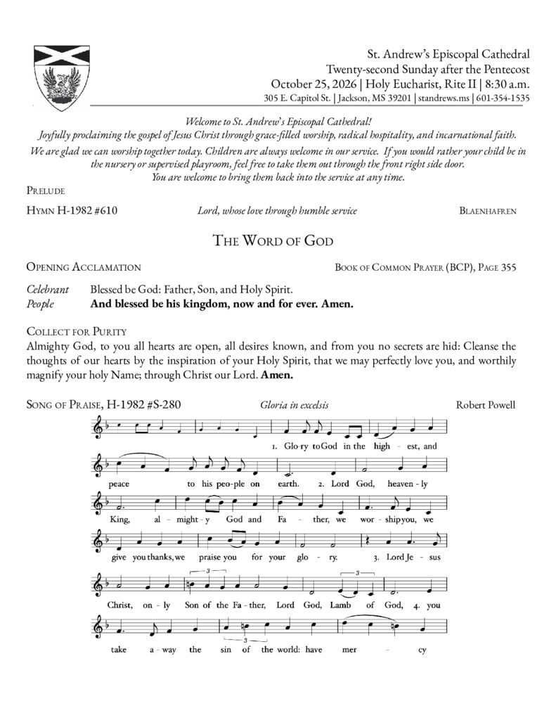 thumbnail of 22nd Sunday after Pentecost – 8_30 a.m. Oct. 25, 2026